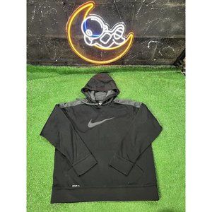 Vintage Nike Pullover‎ Men's Large Therma FIT Black Training Hoodie Sweatshirt